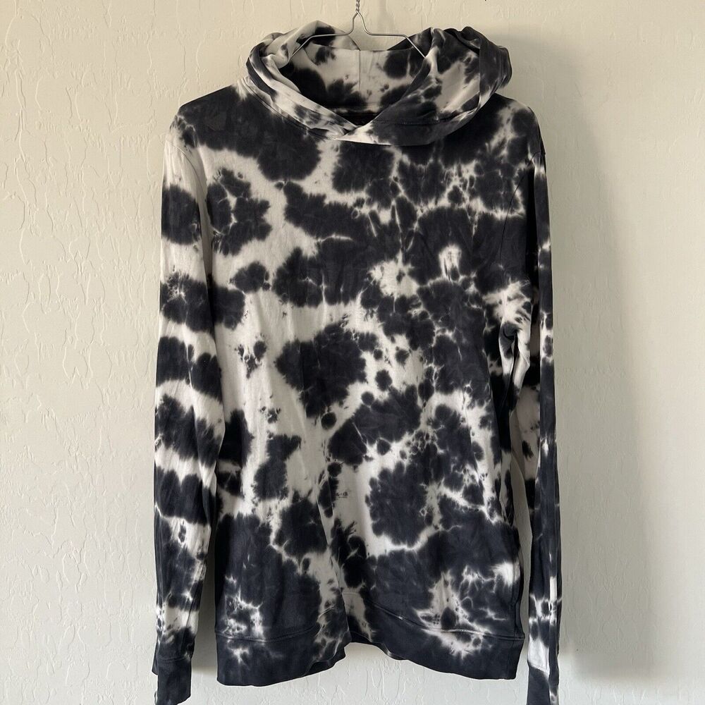 Wonder Nation Gray White Tie Dye Long Sleeve Hoodie, Kids Size XXL (18), Pockets